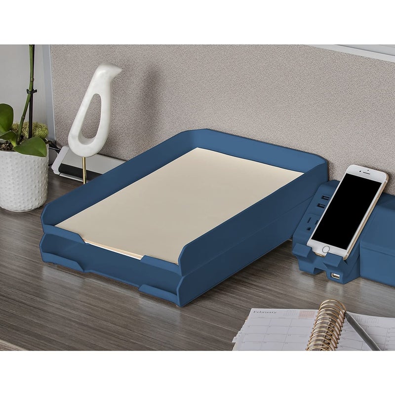 Bostitch Office Konnect Letter Tray, Fits 9.75" x 12" Sized Documents, Blue - Image 2